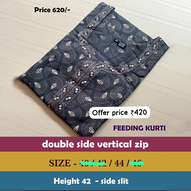 Double side vertical zip Kurtis