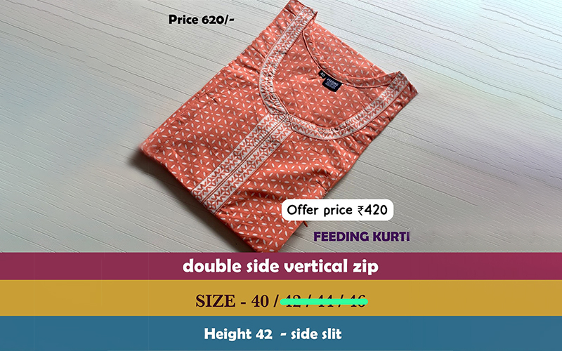 perfect fit and style feeding kurti